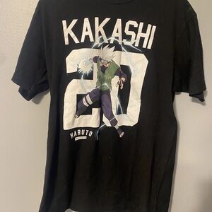Black Naruto Kakashi Graphic Tee